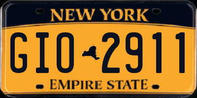 NY license plate GIO2911