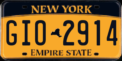 NY license plate GIO2914