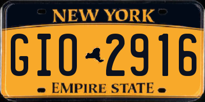 NY license plate GIO2916