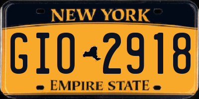 NY license plate GIO2918