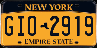 NY license plate GIO2919