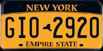 NY license plate GIO2920