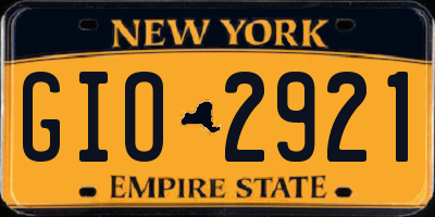 NY license plate GIO2921