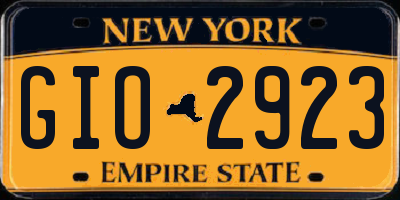 NY license plate GIO2923