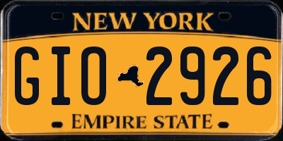 NY license plate GIO2926