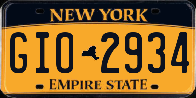 NY license plate GIO2934