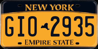NY license plate GIO2935