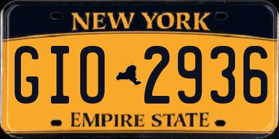 NY license plate GIO2936