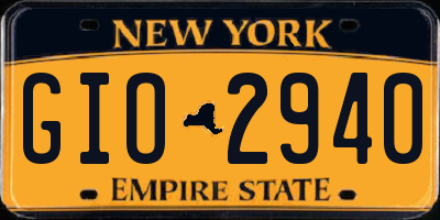 NY license plate GIO2940