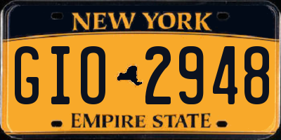 NY license plate GIO2948