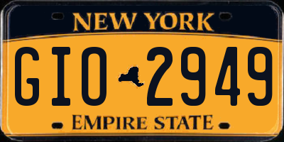 NY license plate GIO2949