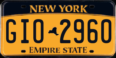 NY license plate GIO2960