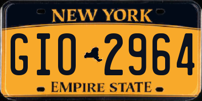 NY license plate GIO2964