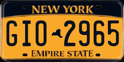 NY license plate GIO2965