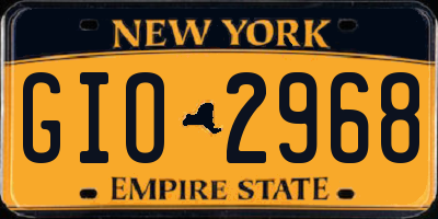 NY license plate GIO2968