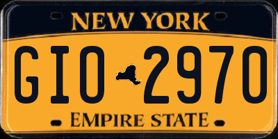NY license plate GIO2970