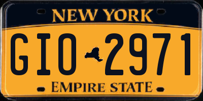 NY license plate GIO2971