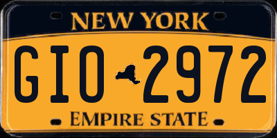 NY license plate GIO2972