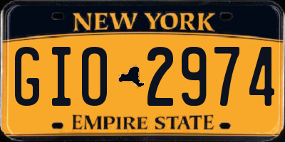 NY license plate GIO2974