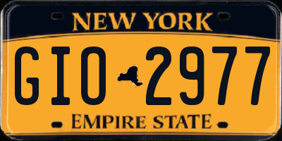 NY license plate GIO2977