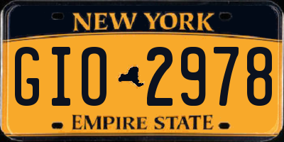 NY license plate GIO2978
