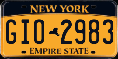 NY license plate GIO2983