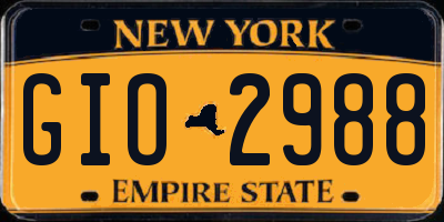 NY license plate GIO2988