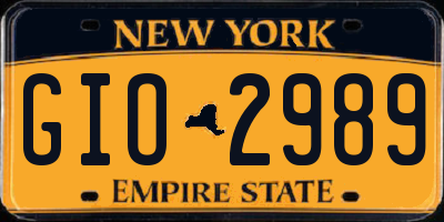 NY license plate GIO2989