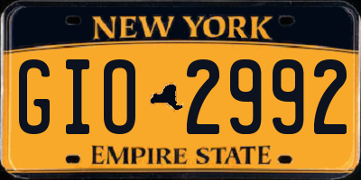 NY license plate GIO2992