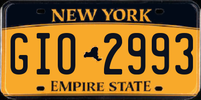 NY license plate GIO2993