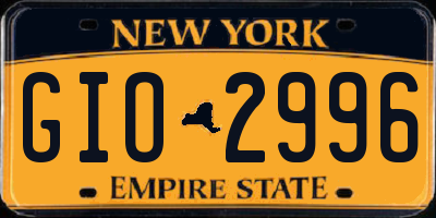 NY license plate GIO2996