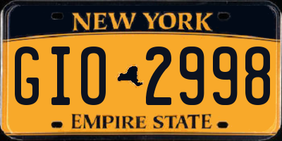 NY license plate GIO2998