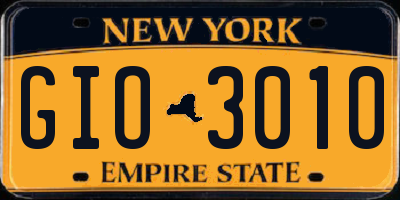NY license plate GIO3010