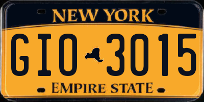 NY license plate GIO3015