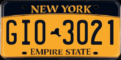 NY license plate GIO3021