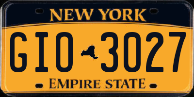 NY license plate GIO3027