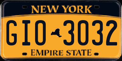 NY license plate GIO3032