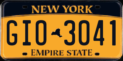 NY license plate GIO3041