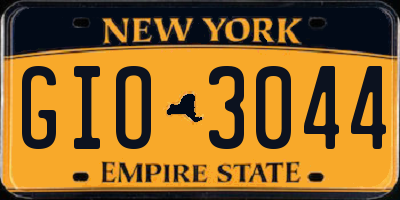 NY license plate GIO3044