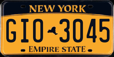 NY license plate GIO3045