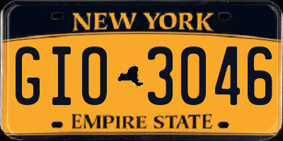 NY license plate GIO3046
