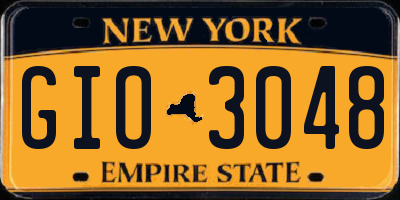 NY license plate GIO3048