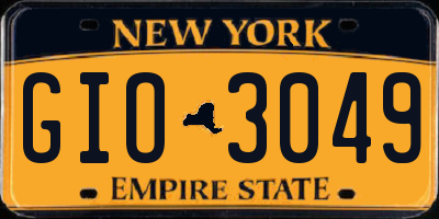 NY license plate GIO3049