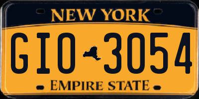 NY license plate GIO3054