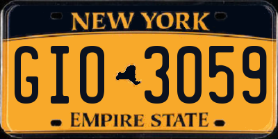 NY license plate GIO3059