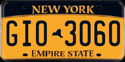 NY license plate GIO3060