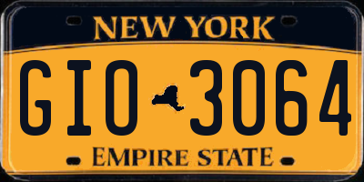 NY license plate GIO3064