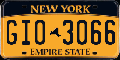 NY license plate GIO3066