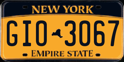 NY license plate GIO3067