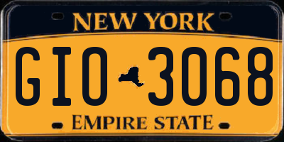 NY license plate GIO3068